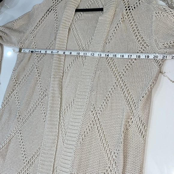 Splendid Cami Open Front Knit Cream Cardigan Sweater | XS - Picture 7 of 9